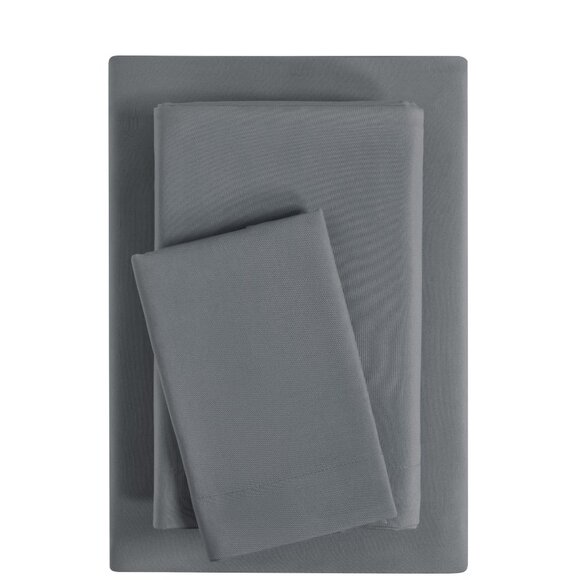 Mainstays Basic Value Microfiber Bed Sheet Set, Grey , Twin, 3 Piece - Picture 2 of 6